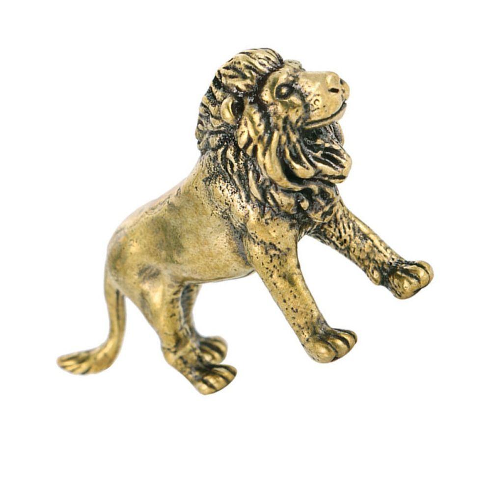Copper Lion Statue Cute Mini Lion Sculpture Brass Lion King Figurines  Office Decoration