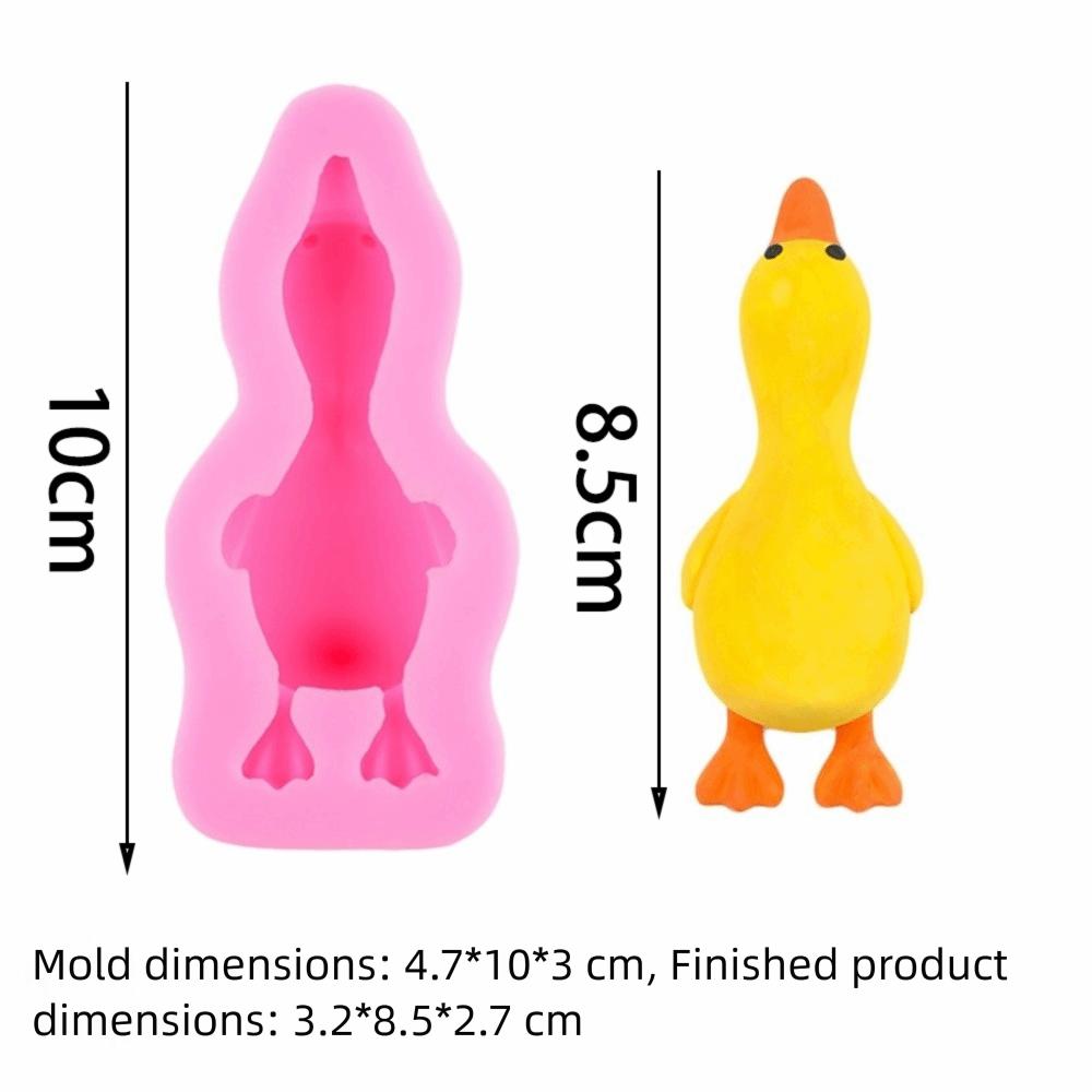 

3D Duck Squeezable Silicone Mold Cartoon Cake Decoration Baking Tool New Duck Shape Mold рожевий