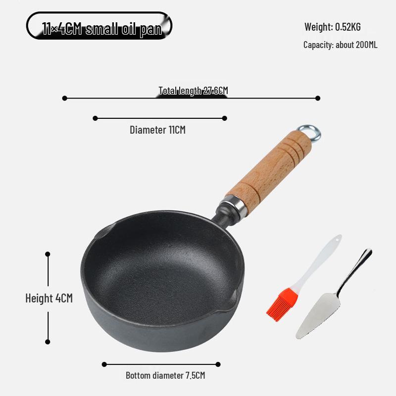 Non-Stick Mini Cast Iron Frying Pan for Oil Drizzling, Stir-Frying, and Egg Frying