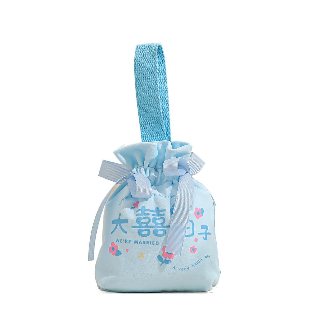 Traditional Canvas Wedding Candy Bag Tassels Drawstring New Year Gifts Bag Spring Festival Flower Chinese Style Handbag Party