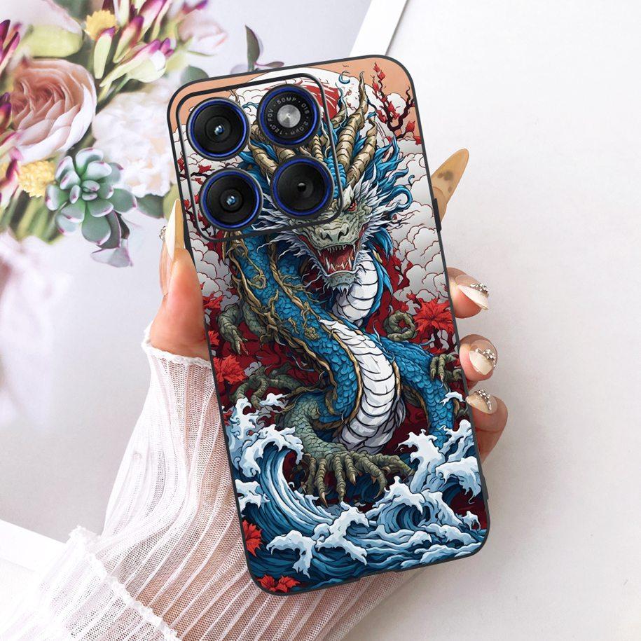 6.7" For Motorola Edge 70 Phone Case Luxury Dragon Cartoon Cover Soft Black Silicone Shell For Motorola Edge70 Moto X70 Air Etui