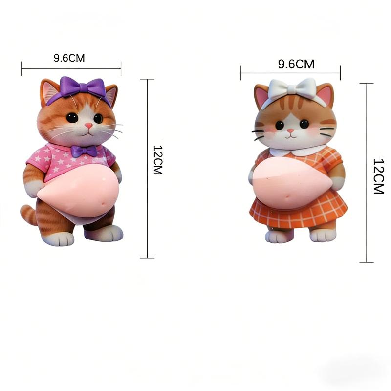 Kawaii Cat Dog 3D Belly Stickers Soft Silicone Squeezeable Stress Relief Stickers DIY Phone Case Car Anti-collision Sticker