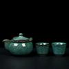 Green Ice Cover Bowl Teacup Household Large Single Sancai Tea Bowl Not Hot Hand Grab Pot High-End Kung Fu Tea Set