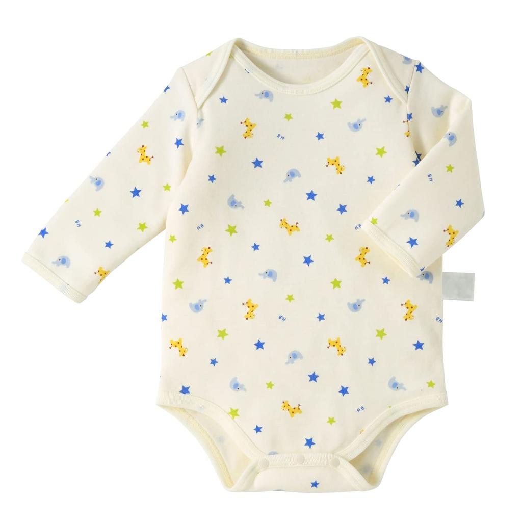 MIKI HOUSE HOT BISCUITS Long Sleeve Body Shirt Set White X (Pullover Style) 2-Piece (70cm, Blue) 74-9932-570