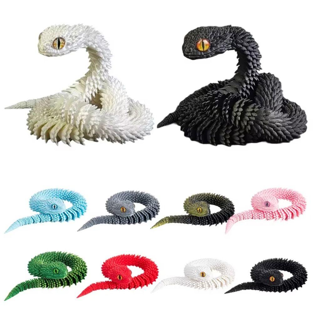 Multicolor 3D Printed Snake 30/45cm 3D Printing Model Kids Gift Animal Simulation Model Home Decor