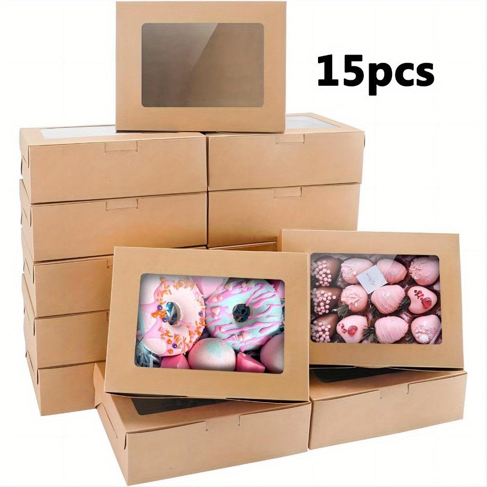 

15 шт. белых коробок для сладостей с окошком, коробки из крафт-бумаги для подарков, подарочная упаковка для мыла, идеально подходит для Дня благодарения, Рождества и праздников 15pcs хаки