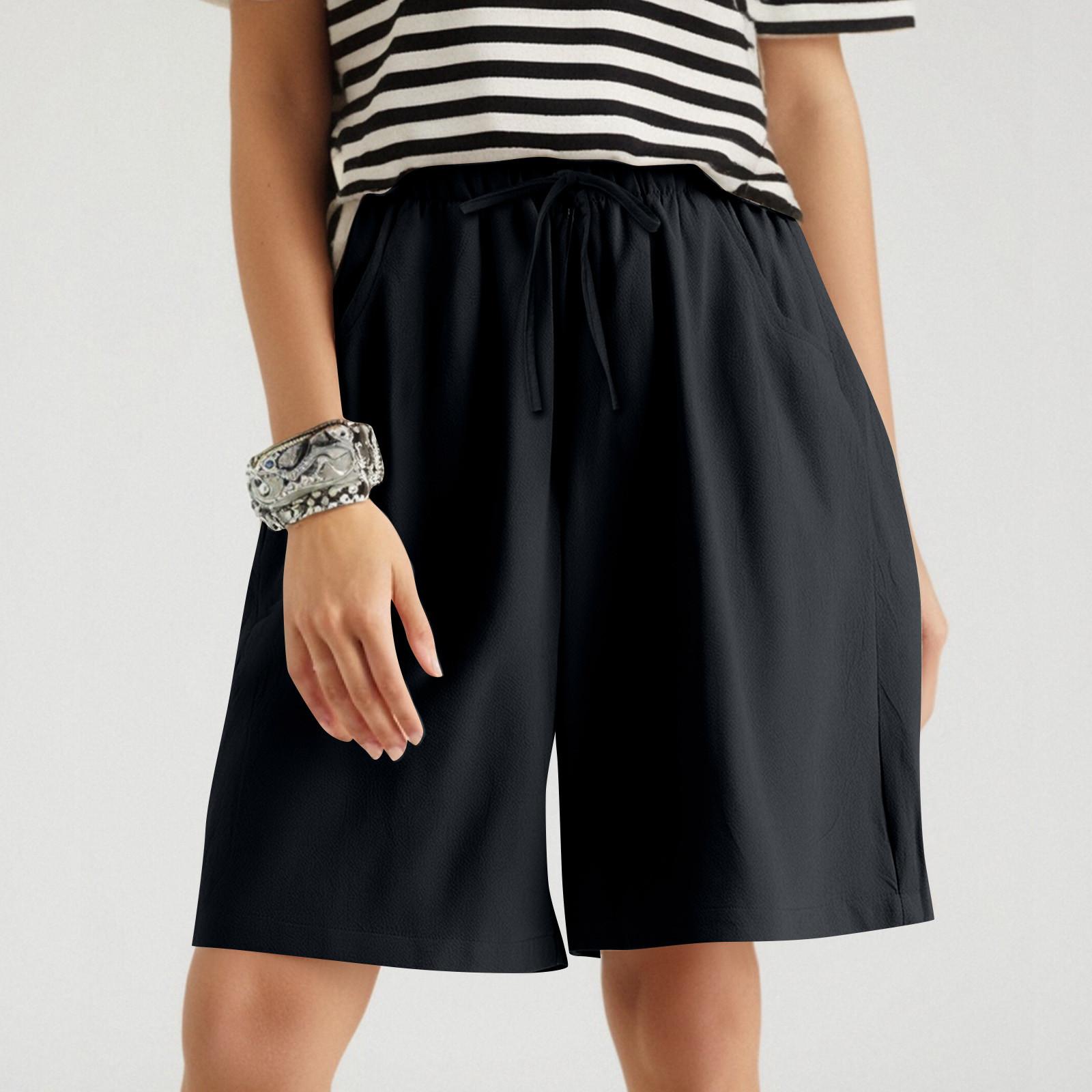 

Подростковые шорты из мягкого хлопкового льна с карманами, мягкие застежки на пуговицы, без молнии, облегающие шорты XXL чёрный