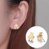 Korean Cute Temperament Stainless Steel Ladybug Stud Earrings for Women