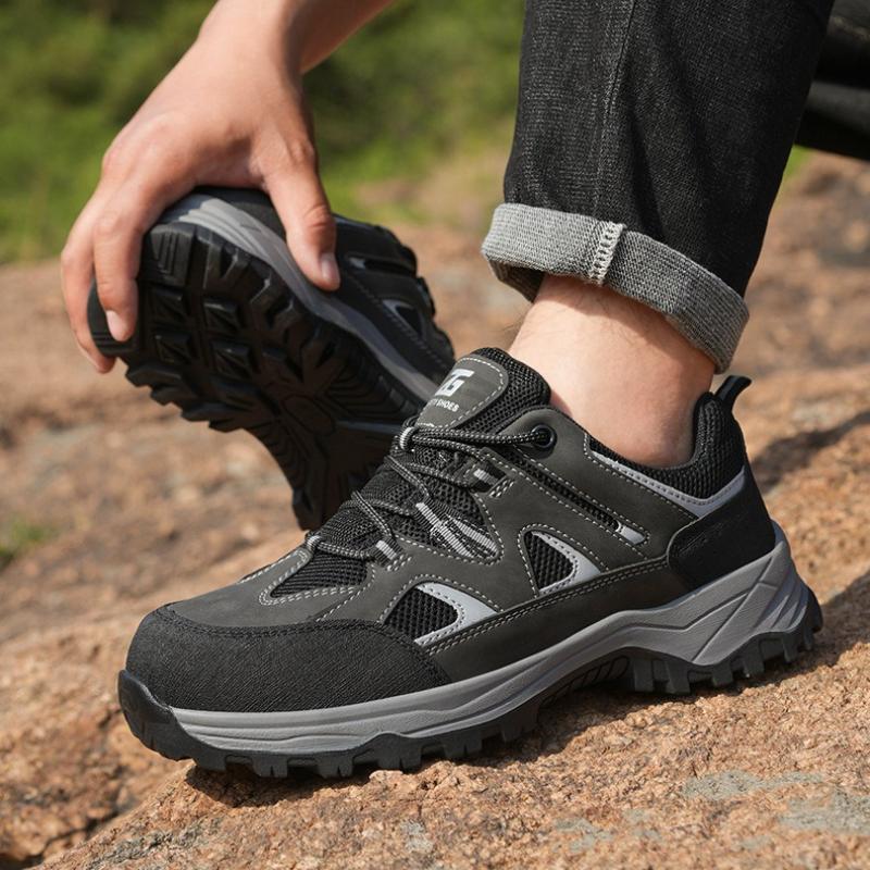 Fashion Steel Toe Safety Shoes Men Work Safety Boots Lightweight Breathable Comfortable Sneakers Men Boots Slip-resistant Sneakers