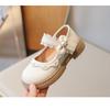 Girls' Princess Style Shoes Solid Color Bowknot Pearl Soft-Sole Casual Flats for Toddlers Elegant Lace Wedding Shoes for Girls