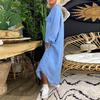 2023 European & American Fashion Denim Long Skirt with Shirt Collar