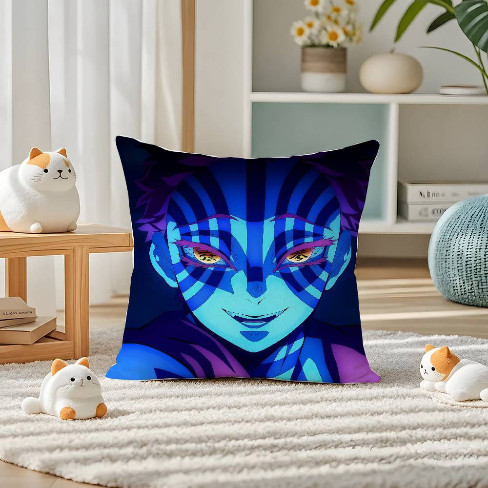 Demon Slayer Rui Spider Demon Anime Plush Pillow Cover Soft Short Plush Cushion Cover For Sofa Bedroom Home Decor Gift