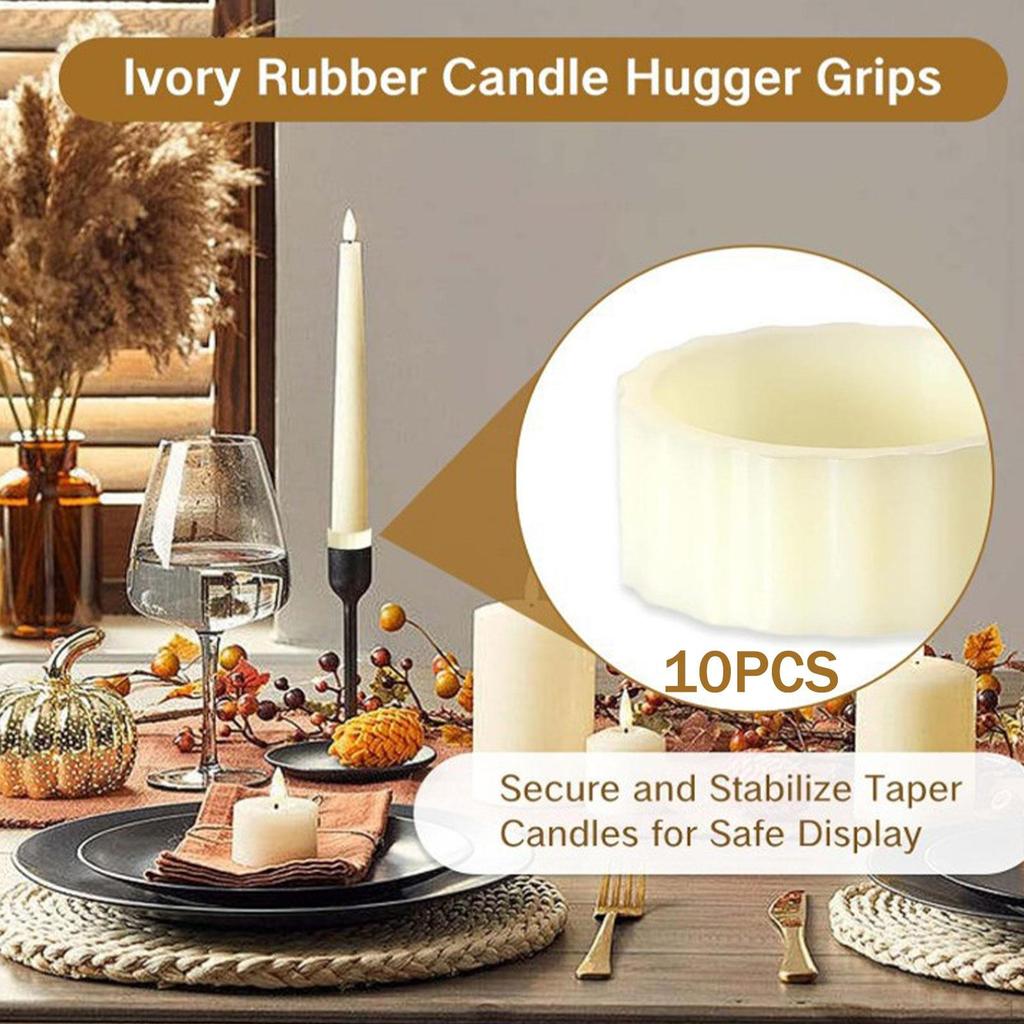 10 Pieces Candle Grippers Drip Protectors Holder Base Rings for Weddings Decor