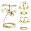 Bougeoirs Dorés Romantiques Rotation Carrousel Porte-Bougie Chauffe-Plat Ornements pour Maison Dîner Mariage Bar Fête