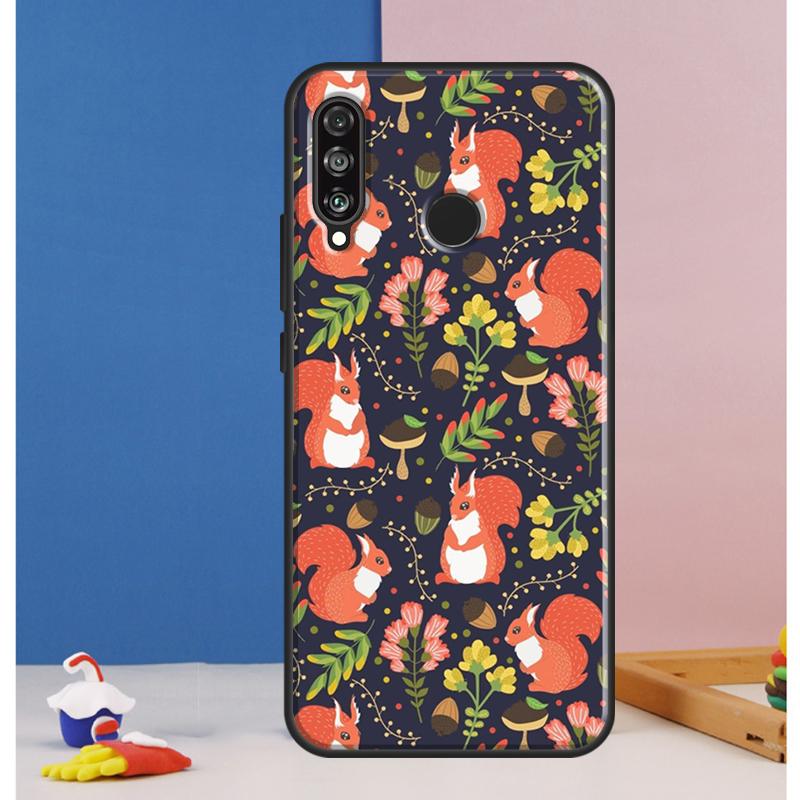 Cartoon Animal Squirrel Case For Huawei Nova Y70 Y60 Y90 Y61 Y91 Y72 Y73 12s 12i 11i 8i 9 10 SE P30 P40 Lite P60 Pro