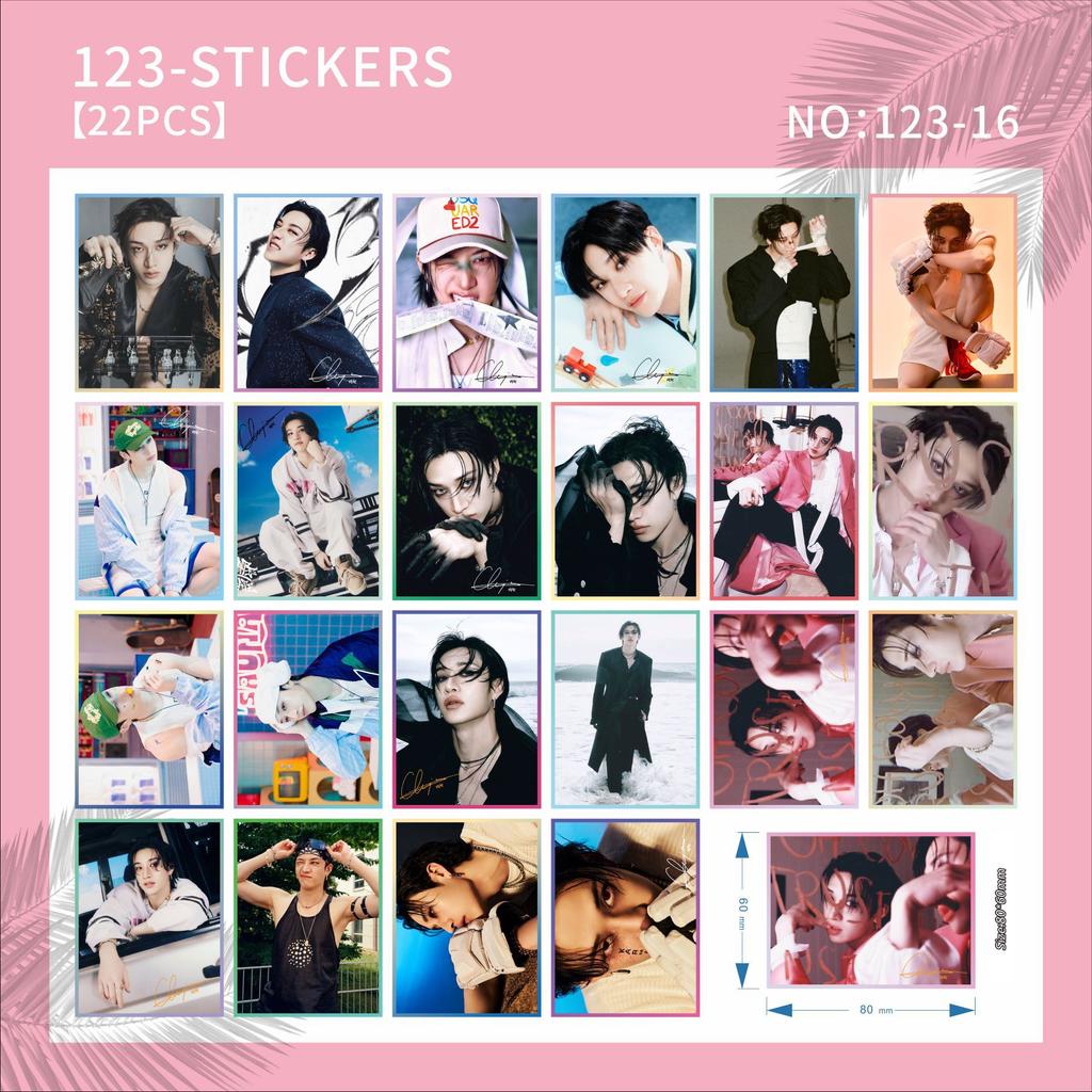 22Pcs Skzoo Square Creative Stickers Straykids Album Doit Peripheral Account Stickers Card Stickers Luggage Stickers