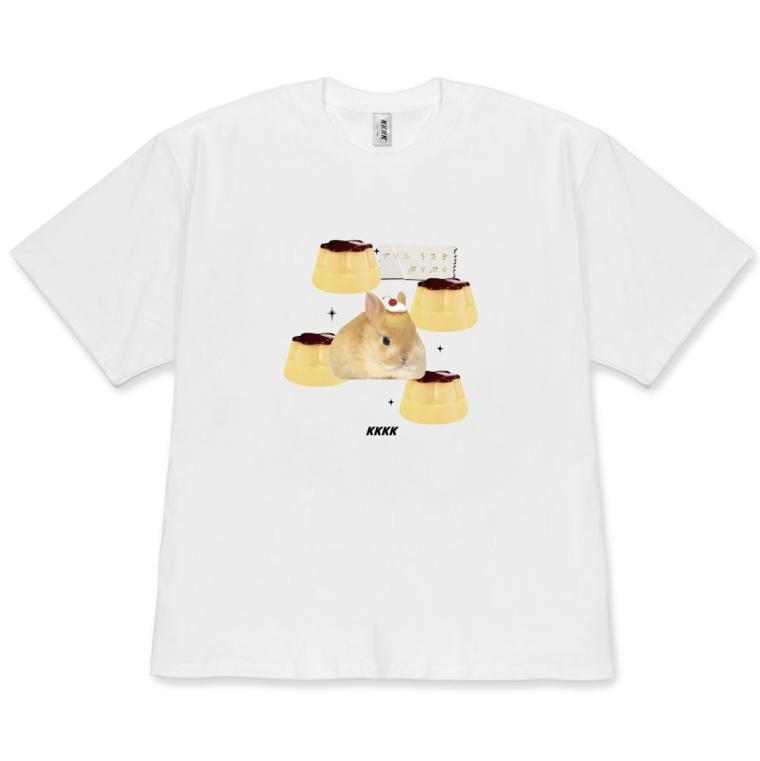 

Cute Bunny Pudding Graphic TShirt Kawaii Rabbit Food Print Short Sleeve Tee Casual Top for Women Korean Style Versatile Goth S