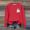 Women's Fashion Casual Long Sleeve Halloween Printed  Neck Sweatshirt