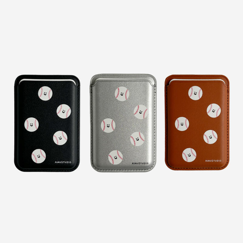 Happy Baseball MagSafe Leather Card Wallet Birthday Gift
