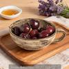 Japanese Retro Coarse Pottery Breakfast Bowl with Handle - Perfect for Salad, Dessert, or Yogurt.
