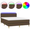 Maison Exclusive - Sommier à lattes de lit matelas et LED Marron foncé 140x190 cm