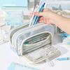 Multifunctional Zipper Pen Bag Five-Layer Drawstring Pen Storage Bag Large Capacity Stationery Organizer Student