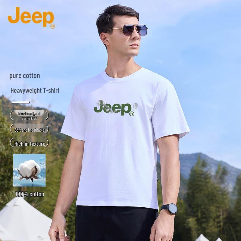 

JEEP Men s 100% Cotton Crew Neck T-Shirt M