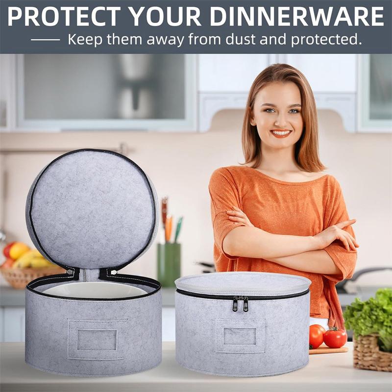 Felt Storage Bag Glass Cup Rack Cooking Plate Soup Spoon Case Dish Fabric Holder Travel Kitchen Accessories Shelf Organizer