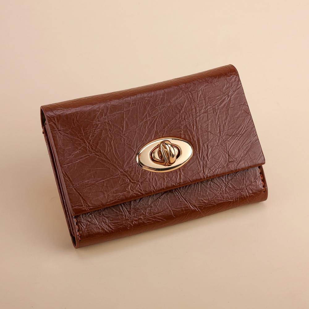 Zipper Coin Purse White Card Holder Women'S Wallet Silver Oil Leather Wallet For Daily Use Casual Outings Travel