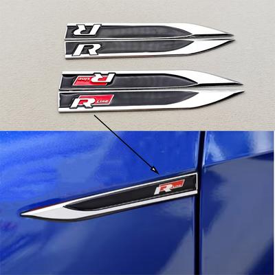 2 Stück 3D Metall Auto Buchstaben Logo Rline Kotflügel Seitenflügel Aufkleber Emblem Abzeichen Für G-olf 6 7 8 MK6 MK7 MK8 Zubehör