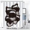 1pc Bold Modern Art Abstract Digital Print Shower Curtain - Polyester, Black & White Lips Design, Machine Washable, Includes Hoo