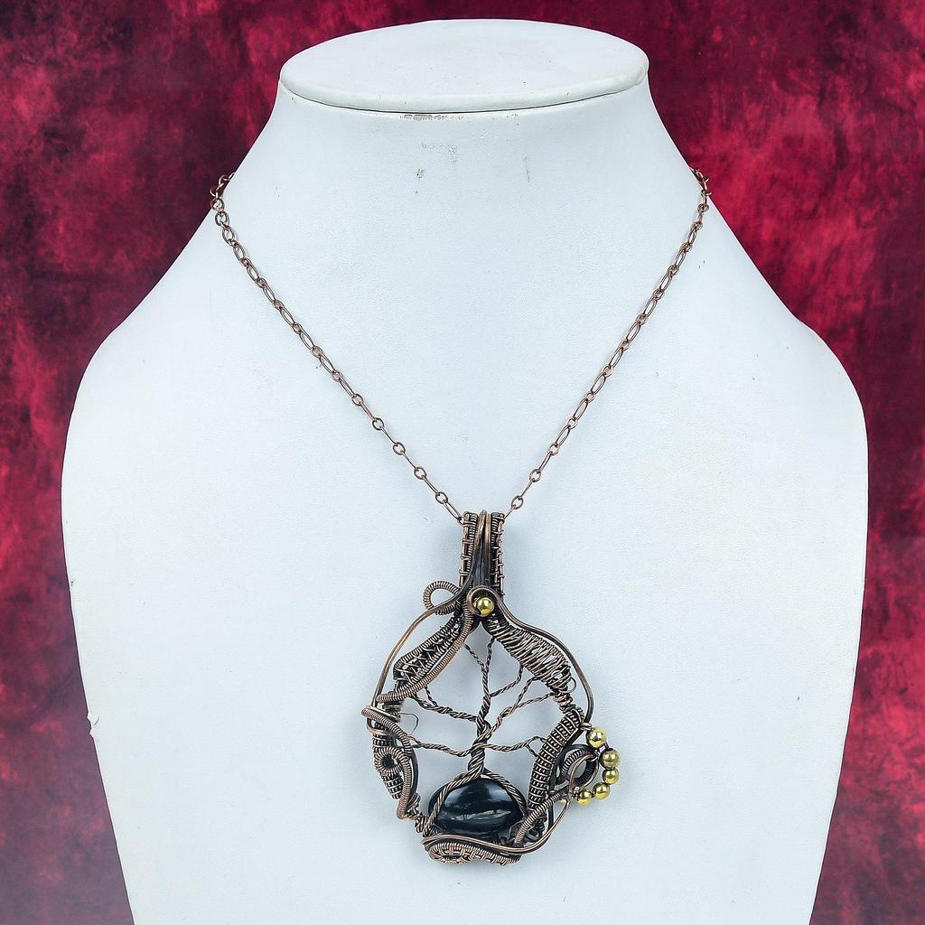 Tree Of Life Picasso Jasper Pendant Original Gemstone Jewelry Copper Wire Wrapped Pendant