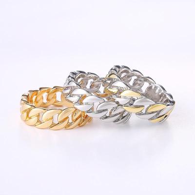 Zweifarbiger kupferbeschichteter Herren-Kettenring - trendiger Schmuck im Punk-Stil