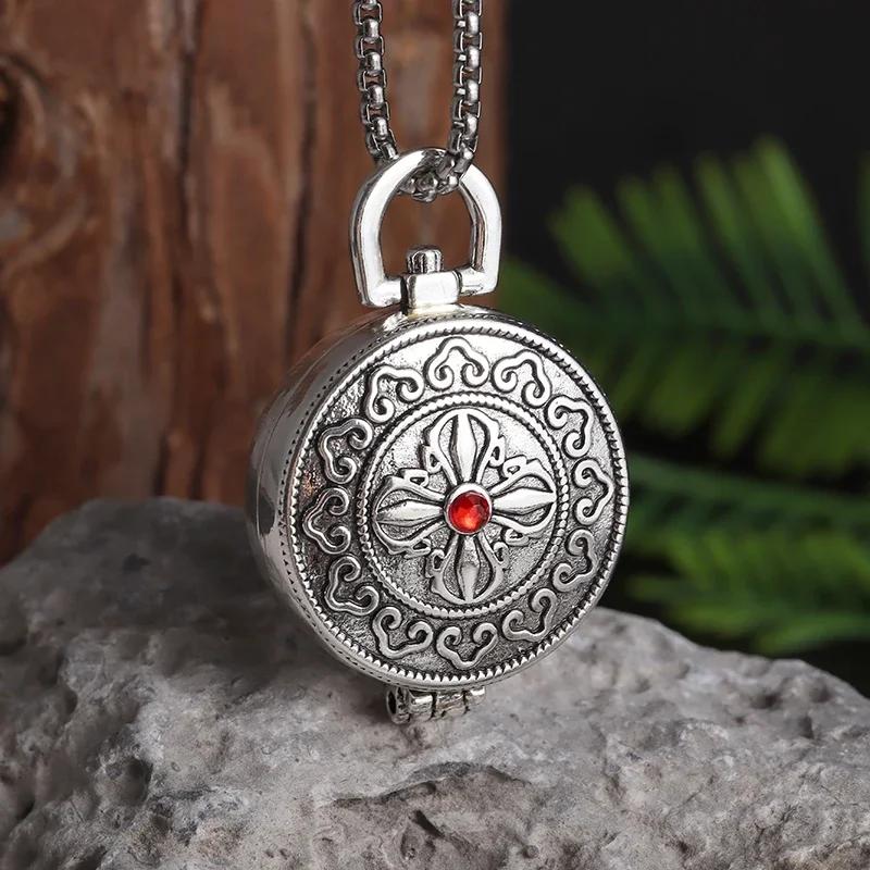 Gawu Doos Hanger Kan Worden Geopend Vajra Stempel Zes-Karakter Sutra Zirconium Boeddha Ketting Mannen en Vrouwen Amulet Sieraden