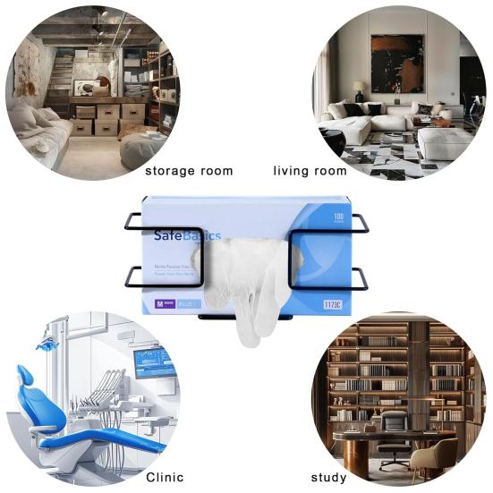 Kovový držák přihrádky na rukavice s nástěnnou krabicí, protiskluzovými šrouby na kapesníky, nástěnný organizér, zdravotnictví