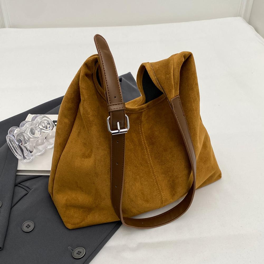 Vintage Pillow Design Suede Shoulder Bag Boston Fashion Shopper Totes For Women Casual Large Capacity Shoulder Crossbody Bags