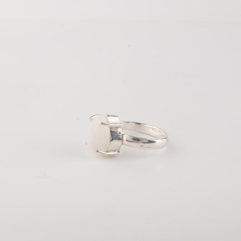 Natürlicher Regenbogenmondstein Edelstein 925 Sterling Silber Statement Damenring Für Alle Anlässe RR-81-23