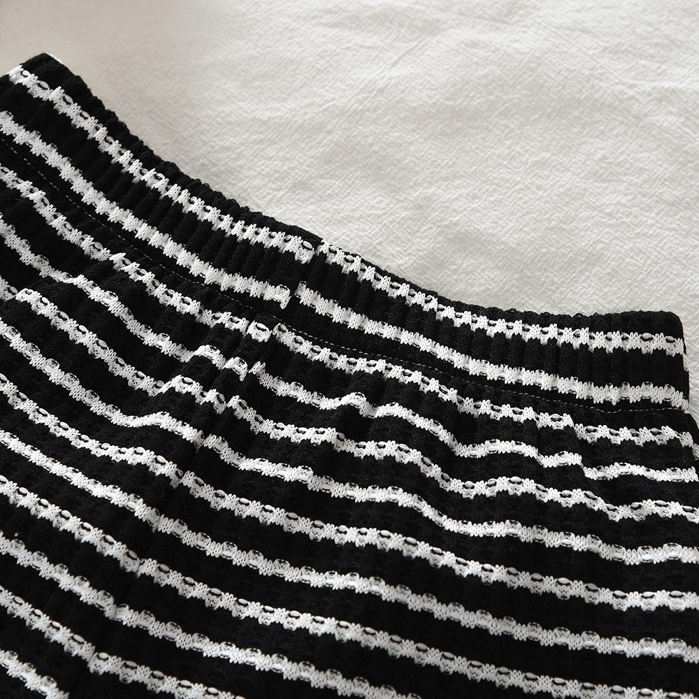 Girls Summer Striped Lace Trim Tank Top And Shorts Set Cute Casual Two Piece Outfit Kids Clothing
