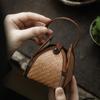 Hand-woven Rattan Tea Cup Storage Pouch, Portable Carry Bag for Gaiwan & Tasting Cups, Kung Fu Tea Ceremony Accessory