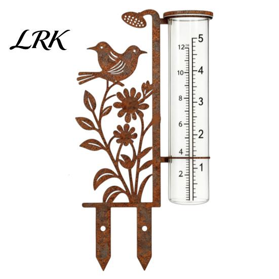 Precise Garden Water Gauge Rain Outdoor, 7.8 Inch Gauges for Measuring Precipitation, Freeze Proof Easy Setup Rainfall Meter Gauge, Vintage
