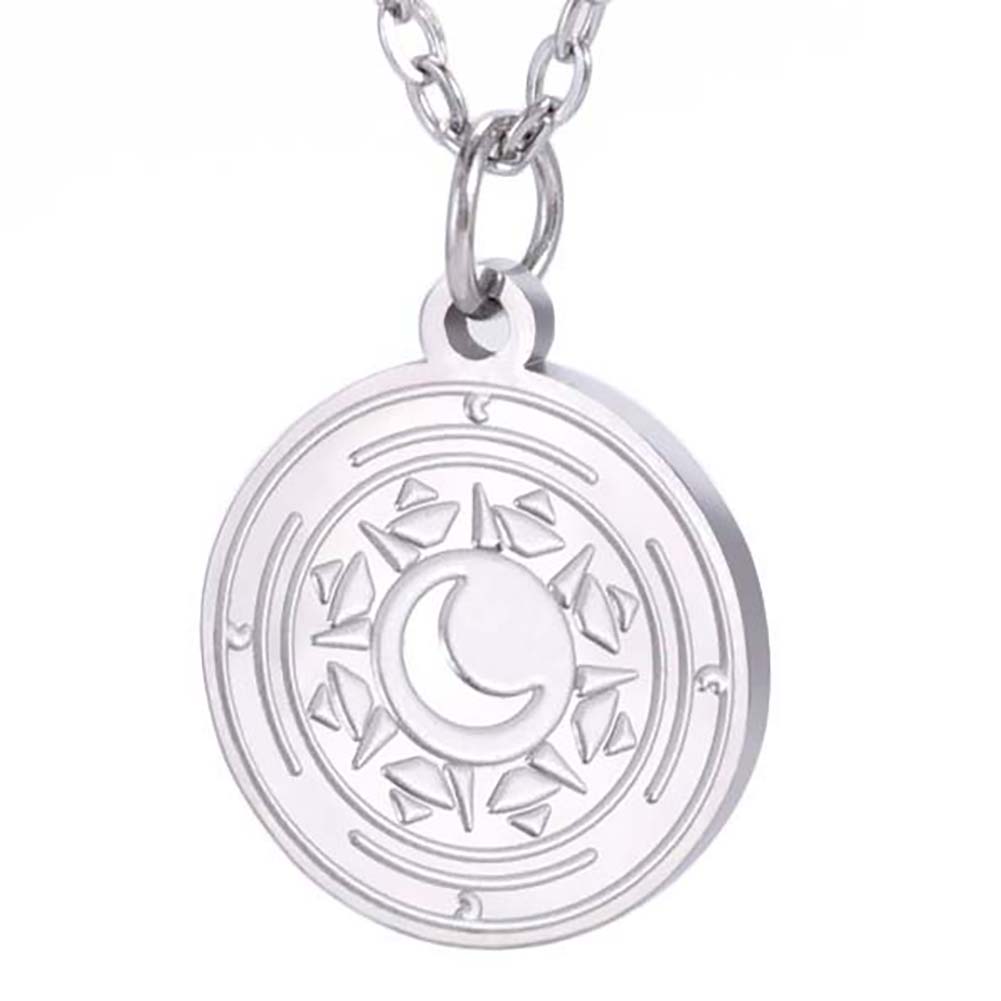 Round Coin Compass Pendant Necklace for Men Women Viking Star Butterfly Stainless Steel Choker Jewelry Hip Hop Accessories Gift