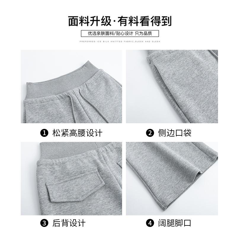 High-waisted sweatpants women's pants spring and autumn new drape casual sweatpants lazy wind straight wide-leg pants