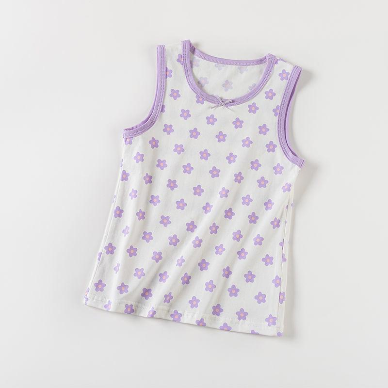 Class A Girls' Floral Cotton Tank Top for Ages 6-12 - Available In Medium & Large Sizes