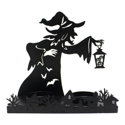 Witches Shape Iron Candle Holder,Witches Lamp Candle Stand for Halloween Party and Haunteds House Display