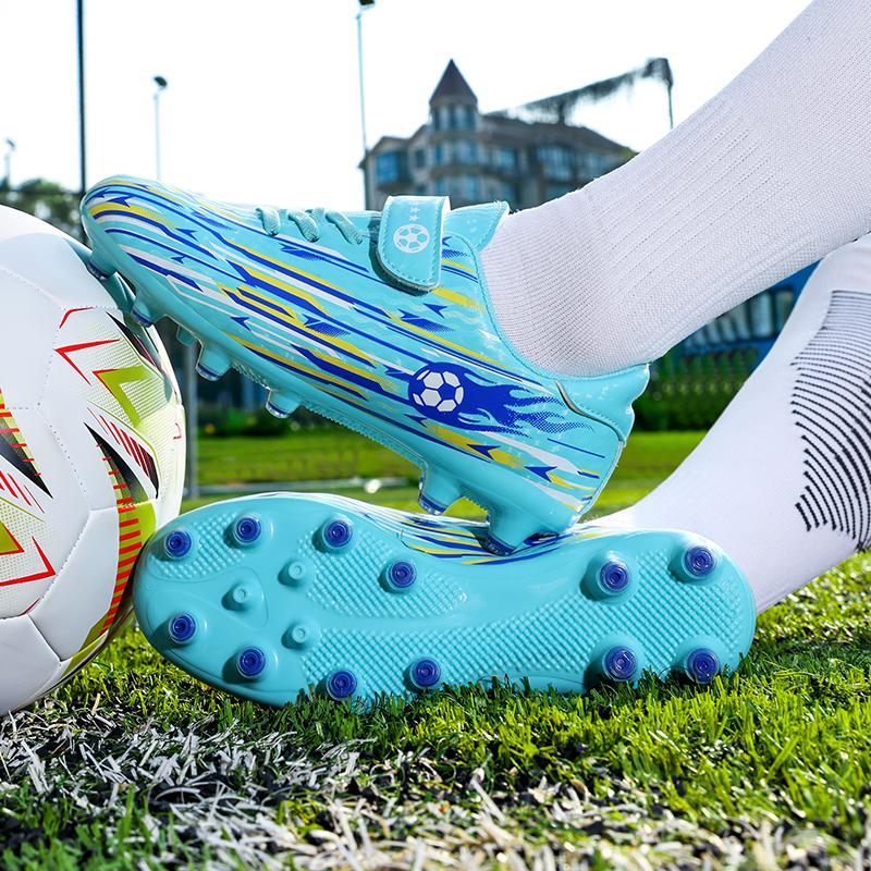 Children Football Sports Shoes Field Sports Resistant Spikes Football Boots Society Long TF/FG Outdoor Professional Boy Football Shoes