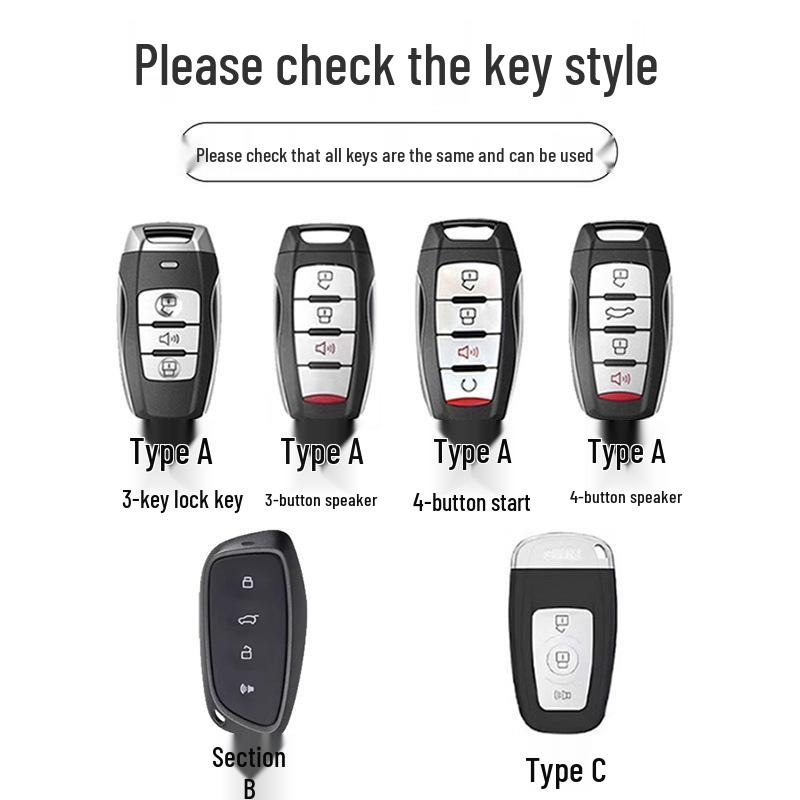 Haval Car Key Case: Great Wall H2S, H6, First Love, Big Dog, M6, H4, F7x, F5, H9 - Zinc Alloy Buckle and Shell.