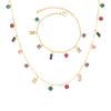 Jewelry Women'S Personalized Color Matching Glass Stone Bracelet Necklace Temperament Girls' Jewelry