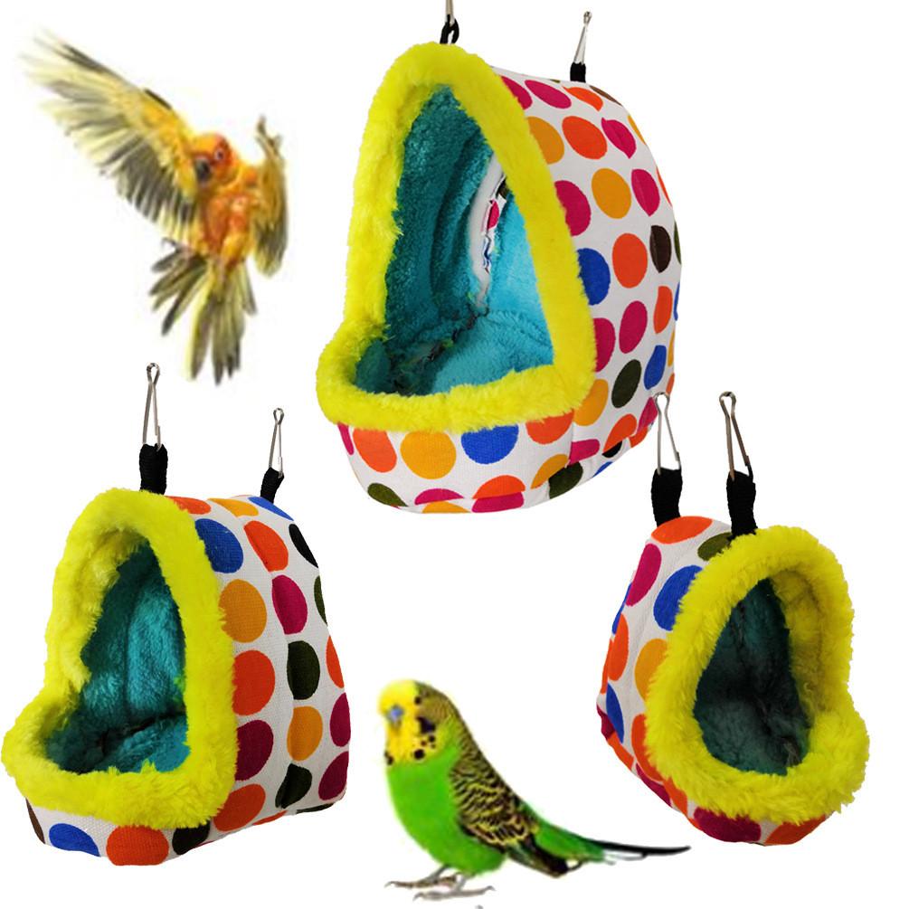 Plush Nest Pet Bird Cave Keep Warm Hanging Sleeping Bed Hut Tent Parrot Hammock
