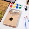 Ibasenice Wooden Kalimba 10-Key Thumb Piano Finger Piano Paint Set Portable 6.69×4.53×1.18 Inches Children's Educational Musical Instrument