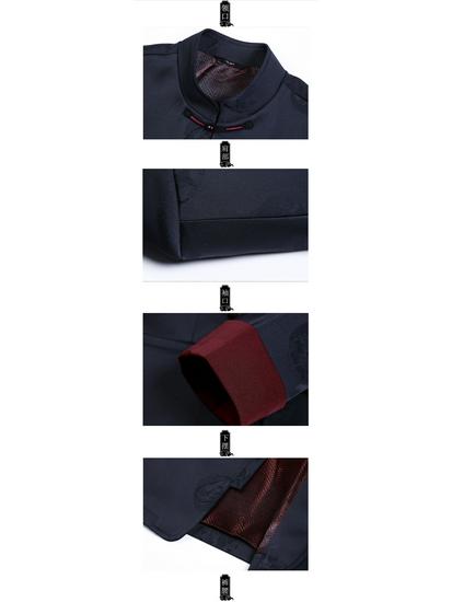 Men's 2025 Autumn/Winter Chinese Style Two-Piece Set: Middle-Aged Stand-Up Collar Tang Suit Jacket & Casual Zhongshan Suit